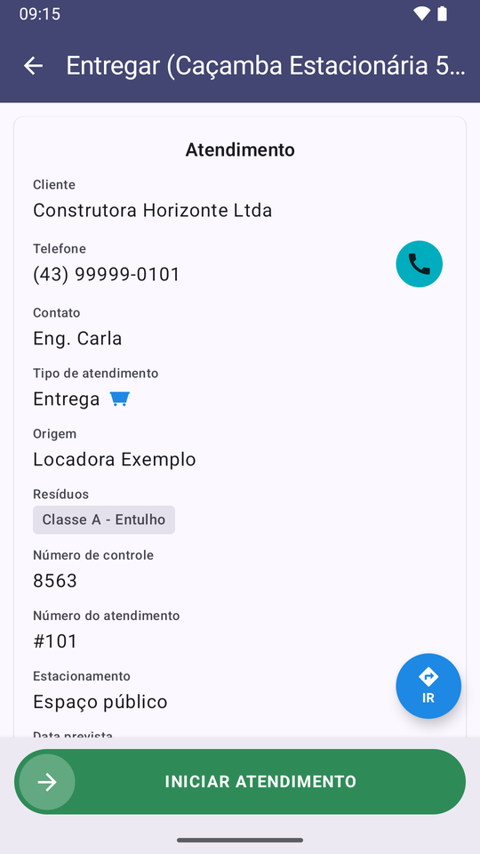 No caminhão: o app Hórus Motoristas — tela 2