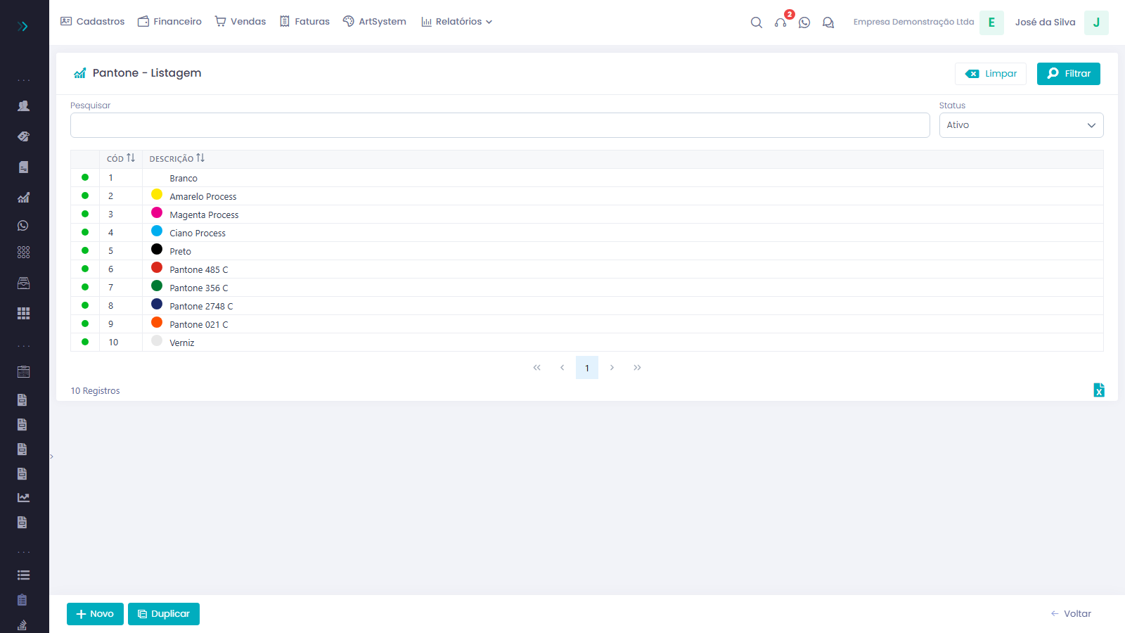 ArtSystem Web — tela 4