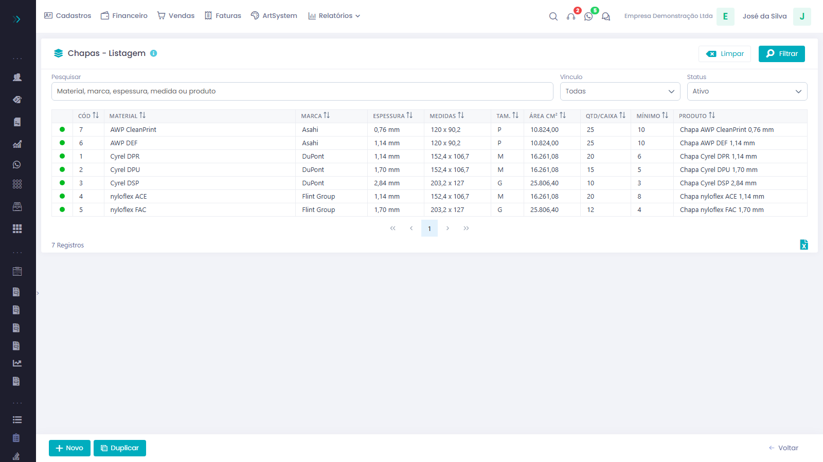 ArtSystem Web — tela 5